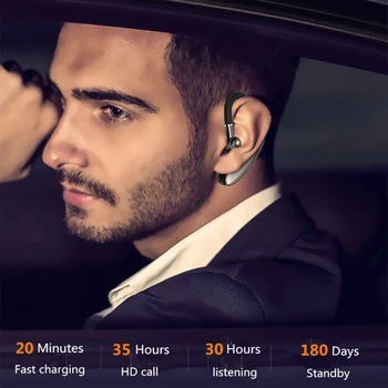 Business Bluetooth-5.0 Kõrvaklapid Kõrva Konks, Stereo-Mini Wireless Kõrvaklapid Müra Tühistamises Spordi-Ear Headset Earbuds koos Mic
