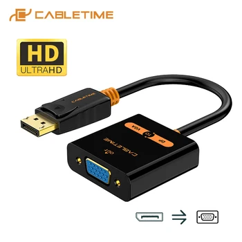 CABLETIME 2020High Kvaliteediga Display Port to VGA 3D Adapter, DP, Vga meeste ja naiste Converter For Camera sülearvuti Macbook PC C081