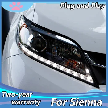Car Styling Pea Lamp puhul Toyota Sienna Esituled LED Vilkur PÄEVATULED Objektiivi Double Beam Bi-Xenon HID