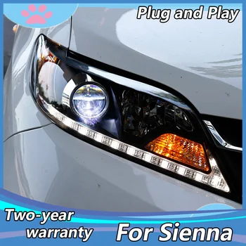 Car Styling Pea Lamp puhul Toyota Sienna Esituled LED Vilkur PÄEVATULED Objektiivi Double Beam Bi-Xenon HID