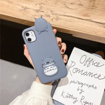 Cartoon 3D Totoro Loomade Telefon Case For iPhone 11 Pro 12 X XS MAX XR SE 2020 7 8 Plus Armas Jaapani Anime Pehmest Silikoonist Kate Coque