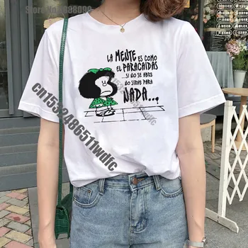 Cartoon Toda Mafalda tshirt naiste Harajuku kirja, print T-Särk Mood Ullzang Naine Streetwear Tops Tee korea TShirt Naine