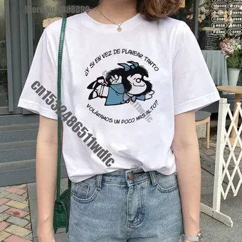 Cartoon Toda Mafalda tshirt naiste Harajuku kirja, print T-Särk Mood Ullzang Naine Streetwear Tops Tee korea TShirt Naine