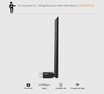 COMFAST Tasuta juht usb-wifi-wireless PC võrgu kaart, 150Mbps Mini wifi adapter koos 6dBi antenn WPS ühe võtmega krüptimine