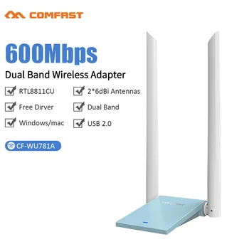Comfast USB 3.0 Wireless Wifi Adapter Dual Band 2.4+5 GHz 600 -1900 Mbps, 802.11 AC 802.11 a/b/n/g/ac 2*6dbi Wi fi Antennid