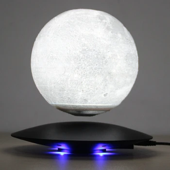 Creative 3D Magnetic Levitation Kuu Lamp Öö Valguses 14cm Pöörleva Led Moon Ujuvad Lamp Kodu Kaunistamiseks Puhkus Kingitused
