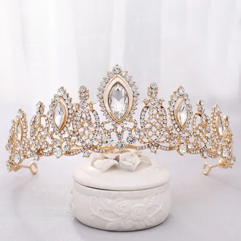 Crystal Luksuslik Pulm Crown Juuksed, Ehted Ja Pruudi Tiaras Printsess Võistlused Pulmad Juuksed Tarvikud Pruudi Loori Peapael