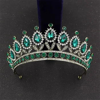 Crystal Pulm Tiara Crown Kuninganna Pruut Diadem Juuste Kaunistused Pea Ehted Aksessuaarid Naistele Tüdrukute Võistlused Headpiece
