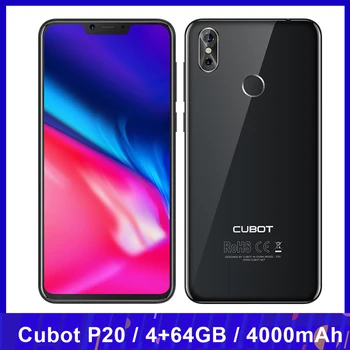Cubot P20 Mobiiltelefoni 4GB 64GB 6.18 Tolli Piir 19:9 Ekraan Octa-Core 4000mAh Android 8.0 MT6750T 20MP Sõrmejälje 4G Nutitelefon