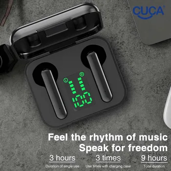 CUCA X15 5.0 Bluetooth Kõrvaklappide Traadita Kõrvaklapid TWS LED Ekraan Sport Veekindel Peakomplekt Earbuds Jaoks xiaomi huawei oppo