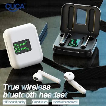 CUCA X15 5.0 Bluetooth Kõrvaklappide Traadita Kõrvaklapid TWS LED Ekraan Sport Veekindel Peakomplekt Earbuds Jaoks xiaomi huawei oppo