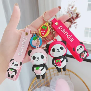 Cute cartoon Panda võtmehoidja Silikoon Võti ketid Naised 3D-Loomade Keyrings Võlu Auto Võti Omanik kott kaunistused, kingitused