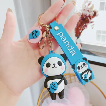 Cute cartoon Panda võtmehoidja Silikoon Võti ketid Naised 3D-Loomade Keyrings Võlu Auto Võti Omanik kott kaunistused, kingitused