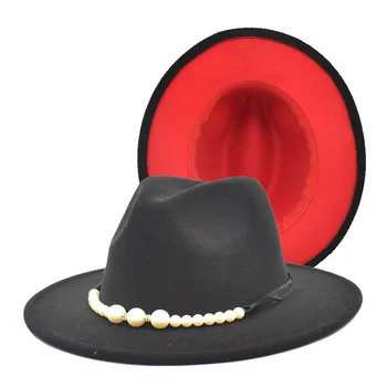 Czapki męsk Jazz mütsid fedora müts segatud värve, kauboi müts naiste ja meeste talvel kork punane ja must vill pallija müts hulgimüük