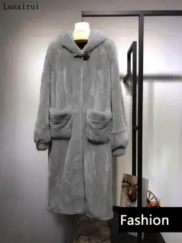 Daamid Paks Talve Jope Uus Naiste Luksus Faux Fur Coat Lahti Soe Outwear Palus Mõõdus 5XL Vabaaja Pikk Overcoat Naine