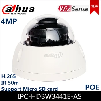 DaHua 4MP WizSense IP Kaamera IPC-HDBW3441E-NAGU Lite AI IR Fikseeritud fookuskaugus Dome Network Camera IP Kaamera H. 265+ IP67, IK10 kaitse