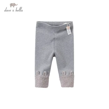DBH14444-1 dave bella sügisel beebi tütarlaste mood cartoon küülik püksid laste täispikk kids püksid imiku väikelapse püksid
