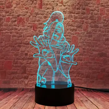 Deidara Anime tegevus ja mänguasi arvandmed 3D led Laua Nightlight Visuaalne Illusioon Lamp Naruto Mudel