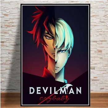Devilman Crybaby Jaapani Anime Põhjamaade Lõuendile Maali Seina Art Pilt Modulaarne Plakat ja Print Öö Taust Kodu Kaunistamiseks
