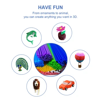 DEWANG 3D Printer Hõõgniidi Täitke 1.75 mm ABS, 3D-Printimine Hõõgniidi Plastikust 3D pliiats 40 Strand 10 Meetrit DIY Käsitöö mänguasi lapsele