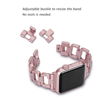 Diamond rihm Apple Vaadata 38mm/42mm/40/44mm käevõru pulseira bänd iwatch seeria 6 SE 5 4 3 roostevabast terasest rihm naised