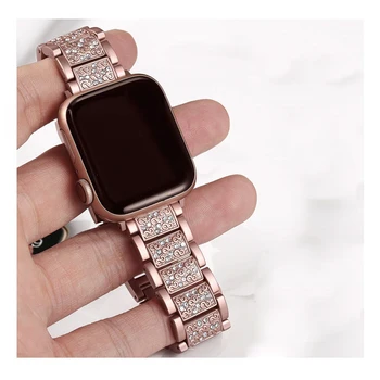 Diamond rihm Apple Watch band 40mm 38mm 42mm 44mm roostevabast terasest iwatch käevõru Apple Vaata 5 4 3 2 40 mm 44mm