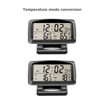 Digitaalne LCD Termomeeter Temperatuuri Mõõtja Auto Kella Auto Detektor Vahend Temperatuuri Muutuse Trend Kalender Külm Äratus