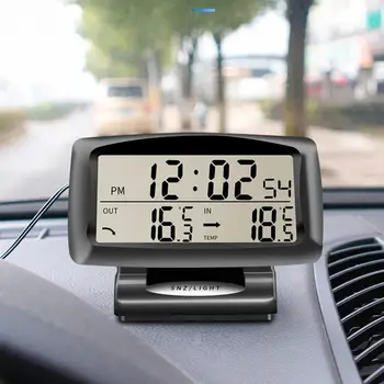 Digitaalne LCD Termomeeter Temperatuuri Mõõtja Auto Kella Auto Detektor Vahend Temperatuuri Muutuse Trend Kalender Külm Äratus