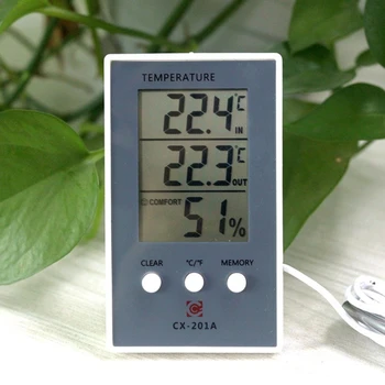 Digitaalne Termomeeter Hygrometer Siseruumides, Väljas Temperatuur Niiskus Arvesti C/F LCD Ekraan Anduri Sond ilmajaamas Hot müük