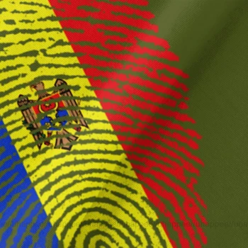 Disain Moldova Lipu Sõrmejälje T-Särk Mens Eritellimusel Lühikesed Varrukad Punase Meeskonna Tees Särk