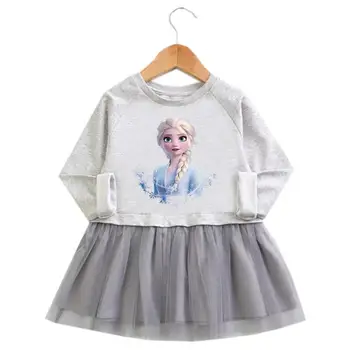 Disney Külmutatud Printsess Tüdrukute Pika Varrukaga Kleidid Kevad Sügis Baby Puuvillane Kleit Riided Tantsu Laste Riided