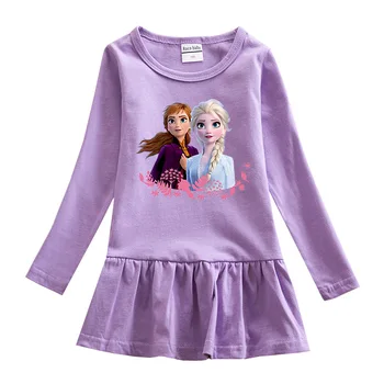 Disney Külmutatud Tüdrukud Puuvillane Kleit Kid Pikk Varrukateta Casual Poole Elsa Printsess Kleidid, Laste Riided Dropshipping Kleit