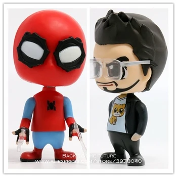Disney Marvel Avengers spider Tony Stark Armas 10cm Q versioon Tegevus Joonis Anime Teenetemärgi PVC Kogumise Figuriin Mänguasi mudel