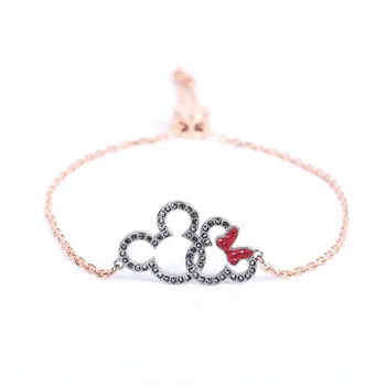 Disney Mickey Cartoon Lady silve käevõru naiste mood Kampsun tarvikud kingitus ehted armas Minnie bangles ripats käepael