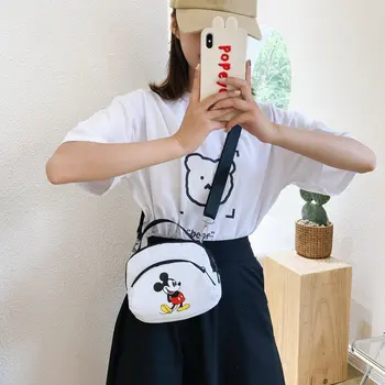 Disney uus vabaaja messenger bag tüdruk õpilane lõuend kott cartoon õlakott loodusest, Jaapani väikese ruudu kott
