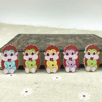 DIY 100tk Puidust loomade Hamster Nupud Mix-värv Sobib või Õmblustarvete Scrapbooking 32mm