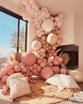 DIY Retro Roosa Õhupalli Vanik Baby Shower Kaunistused Koor Virsiku-Aprikoosi-Pastell Õhupalli Arch 1. Sünnipäeva Decor Tarvikud