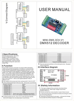 DMX512 Dekooder DC5V-24V 3 Kanaliga Dimmer Töötleja Kauge Vahemaa RGB LED Riba LED Lamp Moodul
