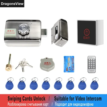 DragonsView Elektriline Lukk Video Intercom Kodu läbipääsusüsteem Topelt Lukud Libistades ID-Kaardi Avada Ukse Intercom Avada