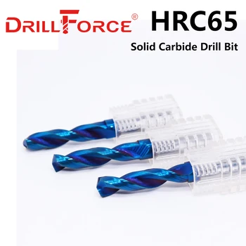 Drillforce 1TK 1mm-16mm HRC65 Tahke Ränikarbiidi Puuriterad, 3D Nano Sinine Spiraal Flööt Twist Drill Bit Kõva Sulam Roostevaba Tool