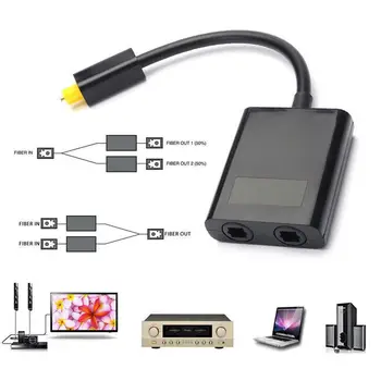 Dual Port Digitaalne Optiline Fiiberkaabel Audio Splitter Cable Adapter 1 Sisse 2 Välja