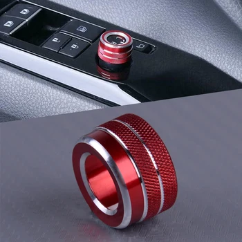 DWCX alumiiniumisulamist Punane Auto Ukse Rearview Mirror Kontrolli reguleerimise Lüliti Ringi Ringi Sisekujundus sobib Toyota Corolla 2020