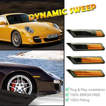 Dünaamiline LED pidurituled Indikaator Süttib Porsche Cayman Sport 987 Boxster Spyder Targa Carrera 4S 997 911 Turbo S GT3 RS, GT2
