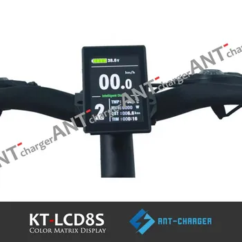 E-bike 24V/36V/48V KT LCD8S Color Matrix Display Arukas Arvesti juhtpaneel 5 Nööpnõelad Pistik KT Cont
