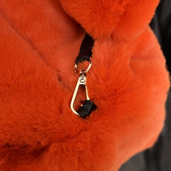 [EAM] Uus Naiste Must Karvase Mini-kott Kaks Võimalust Kanda Oranž Isiksuse Tarvikud, Mood ja Mõõna Kõik-mängu Sügis-Talv 2021 A811