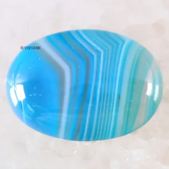 Ehete Tegemine Kaelakee Ripats Kõrvarõngad ja Käevõru 22x30MM Ovaalne Natural Stone Blue Veins Onyx CAB kivi ümber 2tk K536
