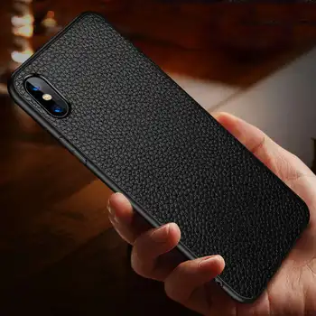 Ehtne Nahk Case For Iphone X XS 11 12 Pro Max Puhul 12 Mini Kaas Anti Koputama Coque Iphone XR SE 2020 7 8 Plus Juhul