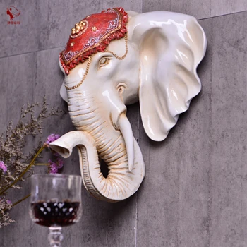Elevant ripats Euroopa elutuba veranda looma peaga seina riputamise seina retro baar seina kaunistused elevandi peaga seina