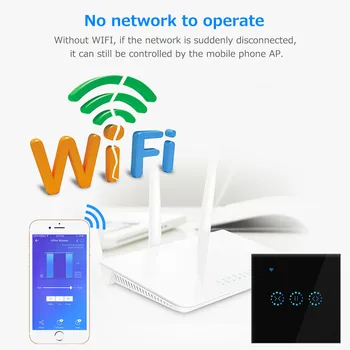 ELI/USA Standard Smart WiFi Touch Kardina Lüliti 90V-250V AC RAKENDUSE Remote Control Akna Kardina Lüliti Töötab Alexa Google