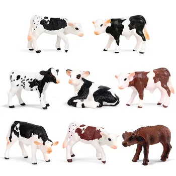 Eluslooduse Kodulindude Loomade Tegevus ja Mänguasjad PVC Mini Vasikas Lehm Buffalo Mudel Laekuva Puzzle Mänguasi Joonis Lapsele Lapse Kingitus Koju Deco